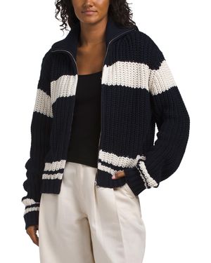 TJ Maxx Noa Cotton Chunky Zip Up Sweater - Black