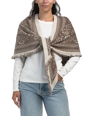 TJ Maxx Bandana Motif Triangle Scarf For Polyester - Gray