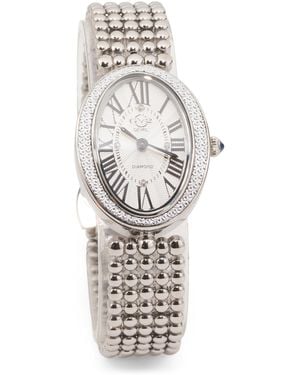 TJ Maxx Swiss Made Piazza Navona Stainless Steel Diamond Cut Watch - White