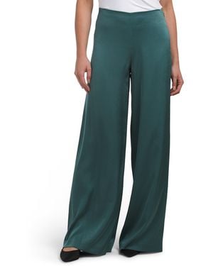 TJ Maxx Kai Satin Back Crepe Pants For Polyester - Green