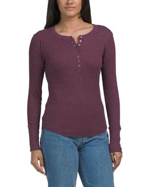 TJ Maxx Regan Henley T-Shirt For Cotton/Polyester/Rayon - Purple