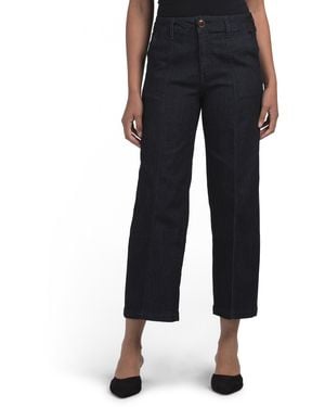 TJ Maxx Wide Leg Ankle Jeans With Front Seams For Spandex/Cotton/Polyester - Black