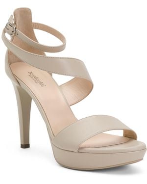 TJ Maxx Leather Heeled Sandals For - Natural