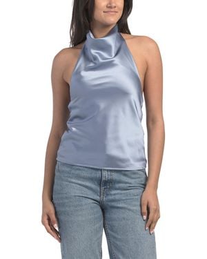 TJ Maxx Cowl Neck Halter Top For Spandex/Polyester - Blue