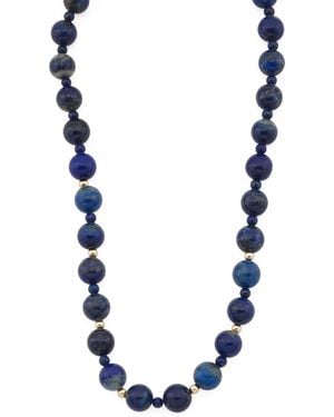 TJ Maxx 14Kt Lapis Chunky Beaded Necklace - Blue
