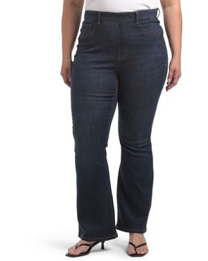 TJ Maxx Plus Pull On Stretch Flare Jeans For Cotton/Polyester - Blue