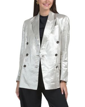 TJ Maxx Linen Blend Jacket For Polyester/Linen - White