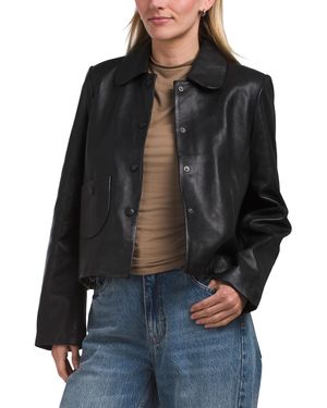 TJ Maxx Leather Marley Jacket, Polyester/Leather - Black