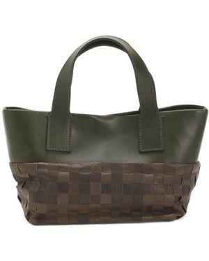 TJ Maxx Leather Woven Small Satchel - Green