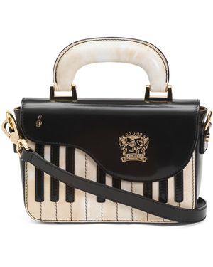 TJ Maxx Leather Piano Crossbody, Leather - Black