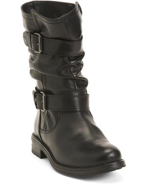 TJ Maxx Leather Noelle Mid Shaft Boots For - Black