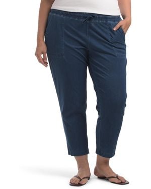 TJ Maxx Plus Ultra Stretch Pull On Drawstring Waist Leggings For Spandex/Cotton/Polyester - Blue