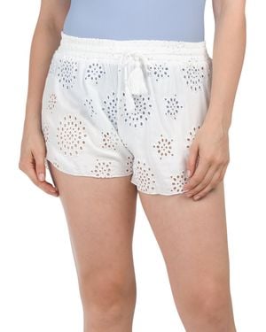 TJ Maxx Eyelet Cover-Up Shorts For Polyester/Rayon - White