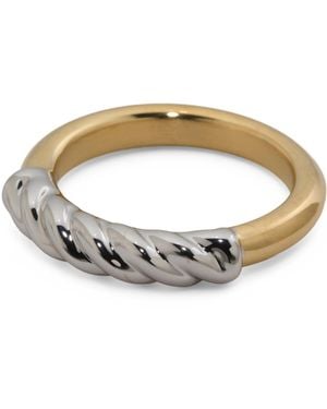 TJ Maxx 14Kt Two Tone Braided Tube Ring - Metallic