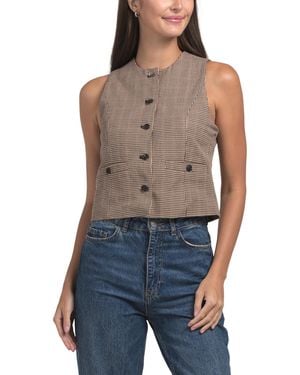 TJ Maxx Plaid Vest For Spandex/Polyester - Blue