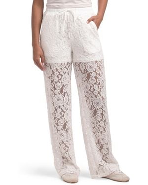 TJ Maxx Mesh Lace Pants With Inner Short Liner And Pockets For Nylon/Spandex/Polyester - White