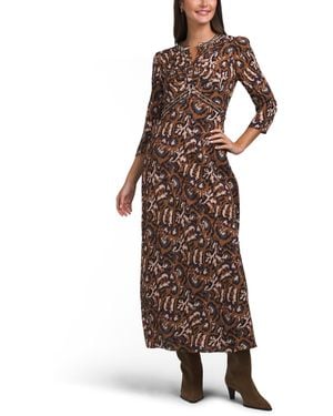 TJ Maxx Ocre Dress For Viscose - Brown
