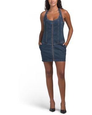 TJ Maxx Nyla Denim Halter Mini Dress For Cotton - Blue