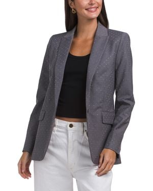TJ Maxx Rinestone Blazer, Polyester/Viscose - Gray