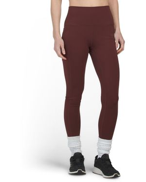 TJ Maxx Tech Flex Leggings With Pockets, Spandex/Polyester - Red