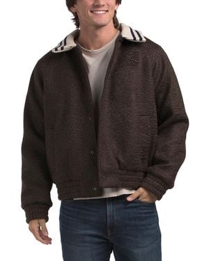 TJ Maxx Cambie Varsity Boucle Jacket For Polyester - Black