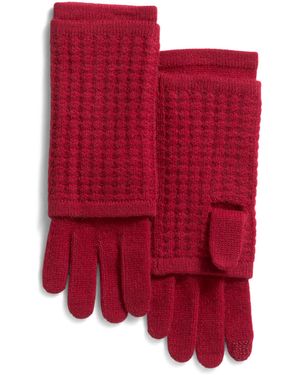 TJ Maxx Cashmere Waffle Stitch 3-In-1 Gloves For - Red