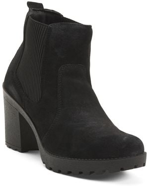 TJ Maxx Suede Heel Chelsea Booties For - Black