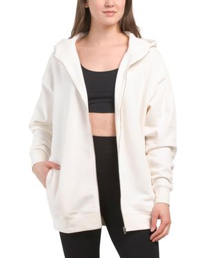 TJ Maxx Oversized Zip Up Hoodie, Cotton/Polyester - White