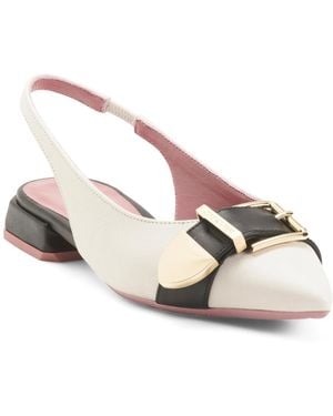 TJ Maxx Leather Slingback Pointy Toe Shoes With Buckle For Leather - Pink