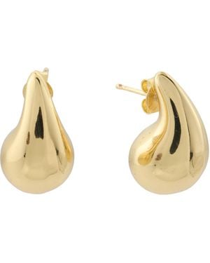 TJ Maxx Plated Brass Teardrop Post Earrings - Metallic