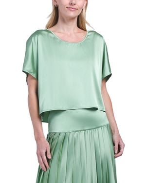 TJ Maxx Satin Short Sleeve Top For Spandex/Polyester - Green