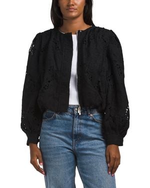 TJ Maxx Donna Bubble Hem Cropped Jacket, Polyester - Black