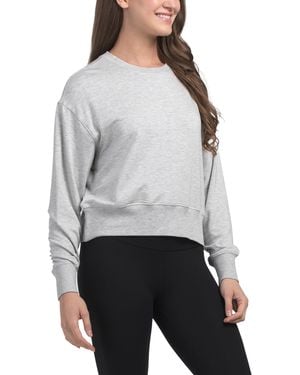 TJ Maxx Terry Solene Crew Neck Long Sleeve Sweatshirt For Spandex/Rayon - Gray