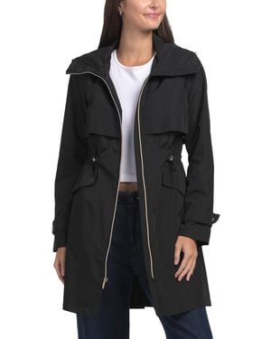 TJ Maxx Long Travel Packable Raincoat, Nylon/Polyester - Black