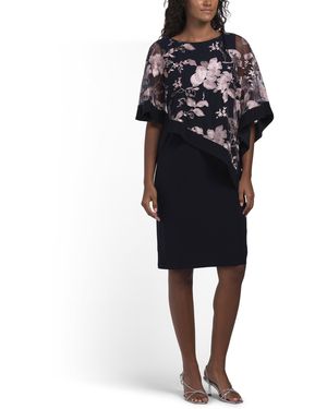 TJ Maxx Sequin Embroidered Poncho Mini Dress For Nylon/Spandex/Polyester - Black