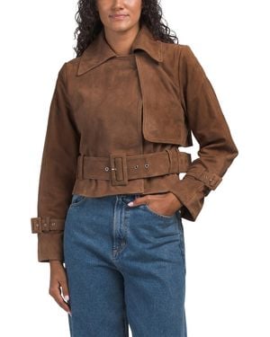 TJ Maxx Suede Rexa Trench, Polyester/Suede - Blue