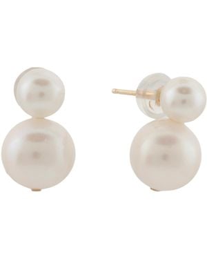 TJ Maxx 14Kt Pearl Round Stud Earrings - White