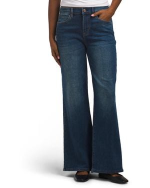 TJ Maxx Semi High Rise Basic Wide Leg Jeans For Spandex/Cotton/Polyester - Blue
