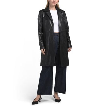 TJ Maxx Leather Melinda Jacket, Polyester/Leather - Black