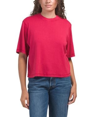 TJ Maxx Brenna Boxy Cropped T-Shirt For Cotton - Red