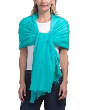 TJ Maxx Cashmere Pashmina Scarf With Eyelash Fringes For - Blue