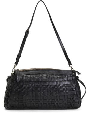 TJ Maxx Leather Woven East West Clutch - Black