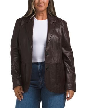 TJ Maxx Leather Queen Jacket For Polyester/Leather - Black