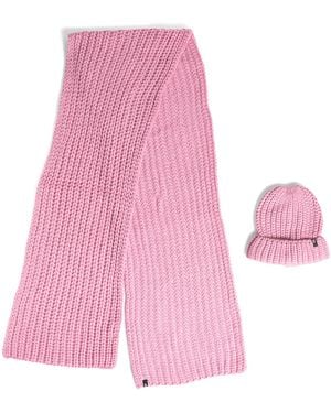 TJ Maxx Knit Scarf And Beanie Set For Acrylic/Wool - Pink