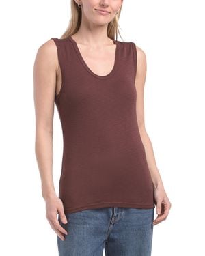 TJ Maxx Supima Cotton Blend Scoop Muscle Tank Top For Pima Cotton/Modal - Purple