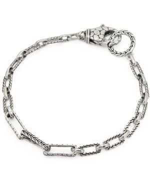 TJ Maxx Sterling Plated Multi Textured Link Bracelet - Metallic