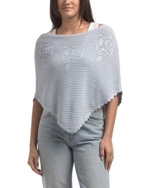 TJ Maxx Knit Poncho, Cotton - Gray
