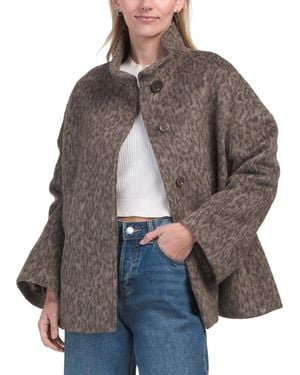 TJ Maxx Italian Wool Blend Short Coat, Cotton/Polyester/Acrylic - Brown