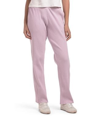 TJ Maxx Lounge Ribbed Drawcord Waist Pants, Cotton/Polyester - Pink