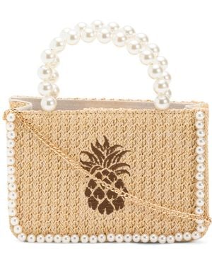 TJ Maxx Faux Pearl Mini Tote For Leather - Natural